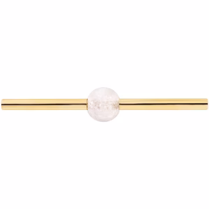 Otto Clear Quartz Crystal Cabinet Knob in Polished Brass