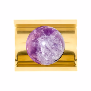 Aurora Single Amethyst Crystal Cabinet Knob