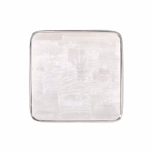 Le Cube Selenite Crystal Cabinet Knob in Polished Nickel
