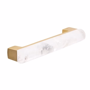 Ilona Medium Clear Quartz Crystal Cabinet Pull in Polished Brass